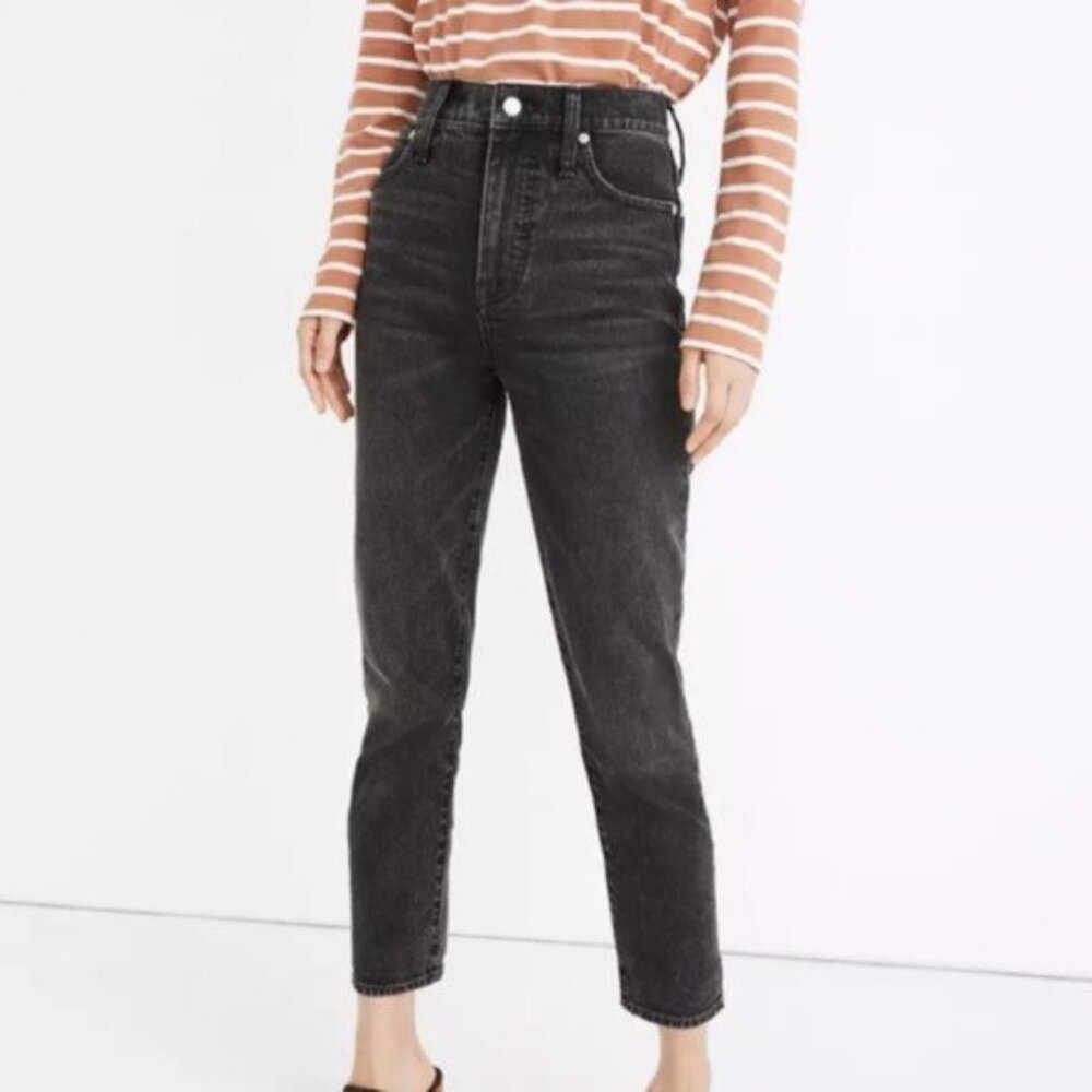 Madewell Black Washed Ankle Crop Jeans